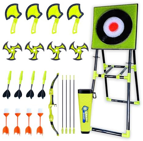 Axe Throwing Game for Backyard,Bow and Arrow Set with Axe Throwing,Hatchet Throwing Set Game Board,Outdoor Games Adult Target Games,Archery Targets for Backyard,Ax Throwing Game Set for Adults