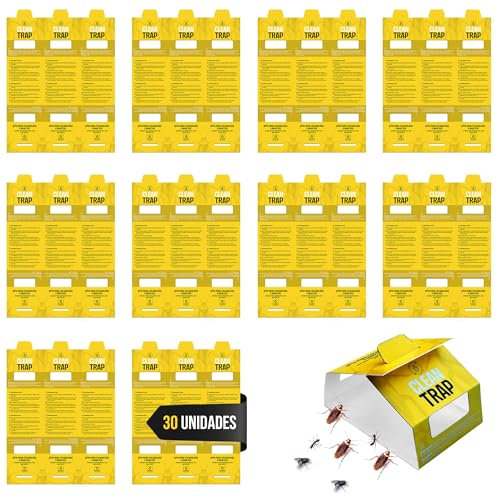 Trampa Adhesiva Profesional para CUCARACHAS con ATRAYENTE Natural (30 Piezas)