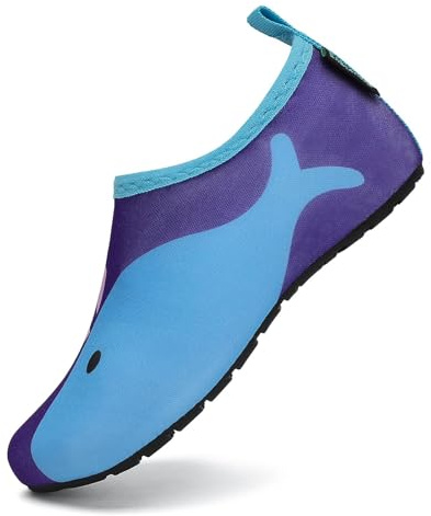 SAGUARO Wasserschuhe Badeschuhe Kinder Schwimmschuhe Jungen Mädchen Strandschuhe Schnelltrocknend Aquaschuhe Leicht rutschfeste Surfschuhe Neoprenschuhe Tauchschuhe Himmelblau,GR.30/31
