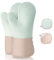 Romon Manoplas Horno, Juego de 2 Guantes Horno y 2 Soportes para Ollas, Resistentes al Calor de 350°C, Antideslizantes Guantes para Hornear Silicona y Algodón, Guantes para Cocinar Barbacoa, Verde