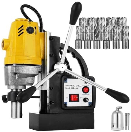 MD40 1100W Trapano a colonna magnetico elettrico Trapano a colonna 11 punte 550 giri/min Per uso fai da te