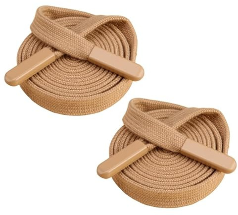 2 Pieces 140CM Brown Drawstring Universal Cord for Replacement 1CM Flat Drawstring Cord with Metal Closure Ends for Sweatshirts,Pants