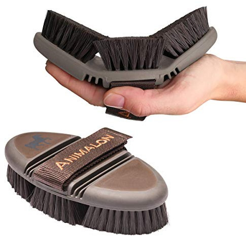 Animalon CareFlex Kardätsche | Flexible & Ergonomische Pferde-Bürste Mit Klettverschluss für Jede Putzbox | Pferde Zubehör
