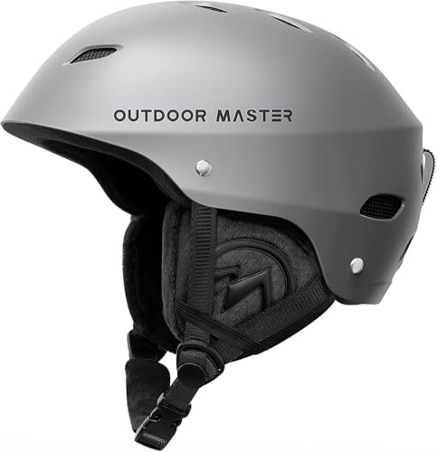 OutdoorMaster Kelvin Ski Helmet - Snowboard Helmet for Men, Women & Youth (Gray,M)