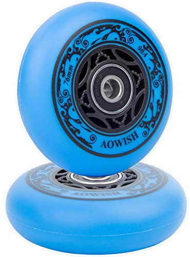 AOWISH Ripstik Wheels Ripstick 90A Ripsurf hjul, 76 mm ripstick-hjul, med ABEC-9-lager, Rip Stiks DLX, skateboard, rullskridskor etc. (blå)