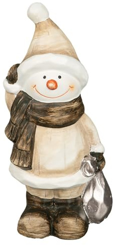 Ideen mit Herz Figurine décorative bonhomme de neige, 18 cm de haut