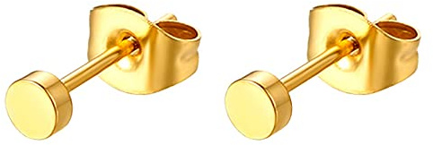 Flongo örhängen knapp, 3~14mm rostfria örhängen örhängen örhängen örhängen tunnel illusion avsmalnande cheater faux falska örhängen svart charm charm män, kvinnor örhängen