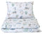 Kinder Baby-Bettwäsche-Set Motiv Wald Animals Hase Fuchs Eule 100 x 135 cm Deckenbezug 40 x 60 Kissenbezug 2tlg. 100% Baumwolle (Igel Blau)