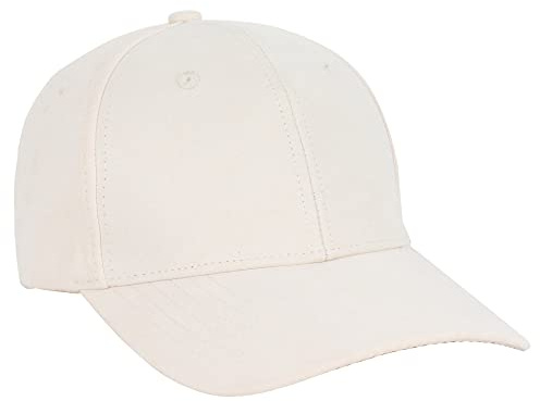 LA HUATE Gorra de béisbol unisex de piel de ante clásica, lisa, gorra de béisbol ajustable con correa trasera, gorra retro para papá, gorra de camionero, Crema-Blanco, Talla única
