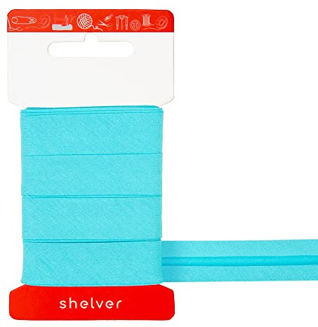Bias Binding Tape for Sewing, Bias Tape, Bunting Tape, 20mm Single Fold, 100% Cotton, 30 Colours (Turquoise)