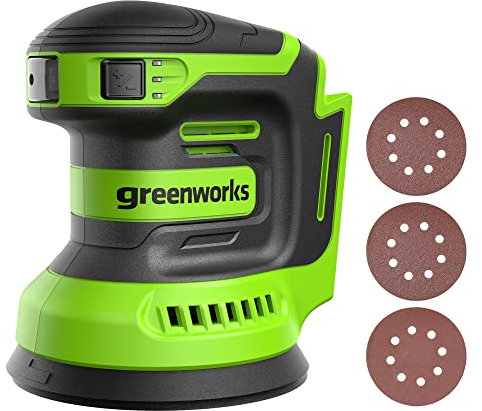 Greenworks 24V Exzenterschleifer, 5 Zufallsschleifer mit variabler Geschwindigkeit, nur Werkzeug