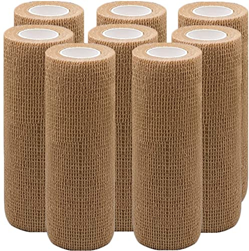 6 inch x 5 Yards 8 Pack Horse Wraps, Self Adhesive Large Bandages Wrap, Self Stick Elastic Athletic Tape, Self Adherent Medical Bandage Wrap, Stretch Cohesive Bandage Wrap