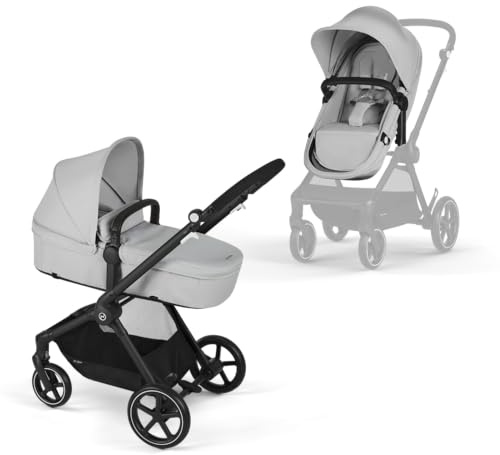 CYBEX Gold Kinderwagen EOS 2-in-1, Reisesystem, Ab Geburt bis 22 kg (ca. 4 Jahre), Lava Grey
