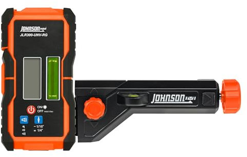Johnson Level & Tool JLR300-UNV-RG - Detector láser giratorio universal verde y rojo, detector de doble cara, pantalla retroiluminada LED