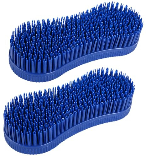 Buaak Magic Brush Horse, 2 Pcs Blue Cleaning and Massage Tool, Blue Hor-se Brushes for Groomin-g, Durable Ho-rse Grooming Brush Equestrian Massage Tool for Horse Grooming Care