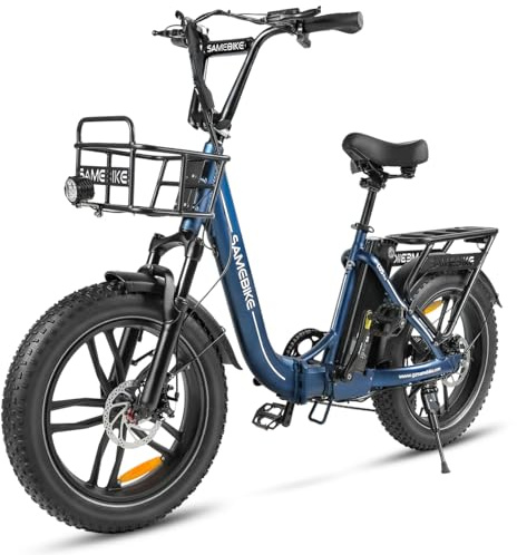 SAMEBIKE 20 Z0LL Bicicleta Electrica para Adultos,4.0 Fat Tire E-Bike Bateria 36V13Ah 7-Velocidades Alcance máximo 60-120KM para Desplazamientos y Excursiones