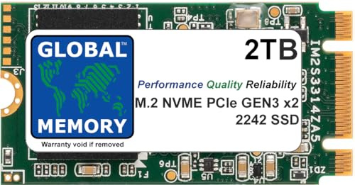 GLOBAL MEMORY 2TB M.2 2242 PCIe Gen3 x2 NVMe B+M KEY WWAN SOLID STATE DRIVE (SSD) FOR LENOVO IDEAPAD 3 530S / THINKPAD V15 P52S X280 T470P T480S T480 T495 L490 T580
