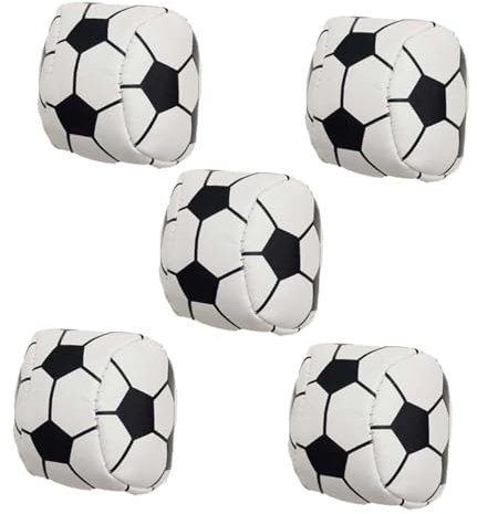 Happyyami 2 Sätze Handgefertigter Sandsack-fußball Outdoor-sandsack- Sandsack Für Fußballförmiger Sandsack Kinderspielzeug Sandsack Im Fußballdesign Leder Black 5 Stück * 2