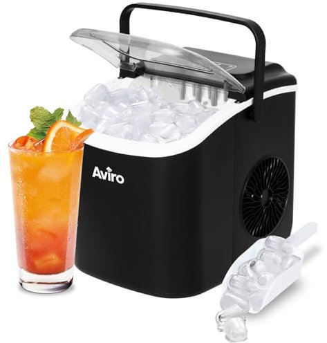 Eiswürfelmaschine - 1,3L - Mit Eisschaufel - Selbstreinigungsfunktion - 12KG / 24U - 9 Würfel / 6 Min - Schwarz