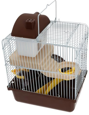 CIYODO Cage pour Hamster Double Couche Résistante la Déchirure Villa Confortable pour Petits Animaux de Compagnie Intérieur Couleur Aléatoire