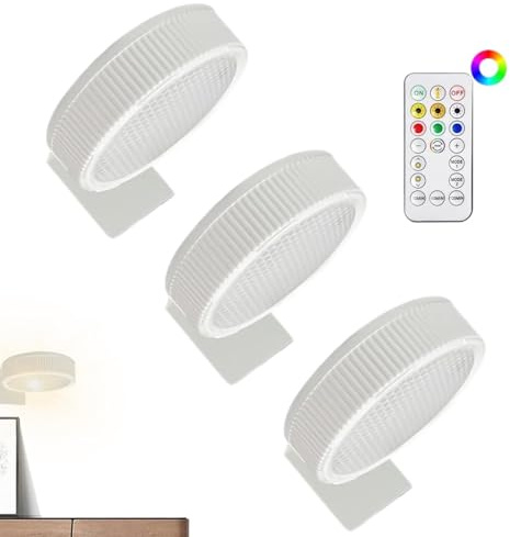 Väggmålnings, bildlampa för vägg - 3x Dimble Picture målning Batteridriven - Fjärrkontroll Art Display Novelty Lamp med timer för café, utställningshall