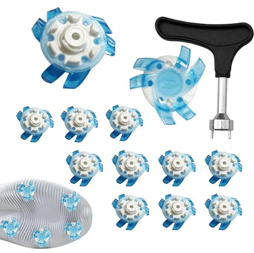 Clavos para zapatos de golf, Clavos para zapatos de golf, Tacos de antideslizantes de calzado de 12 piezas, Tornillo de llave para tacos de, práctico y portátil, para campos de, cancha
