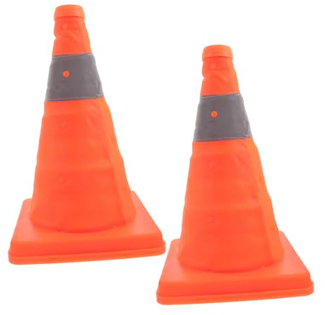 OUNONA 2piezas Cono De Tráfico Telescópico Collares Reflectantes Para Estacionamiento De Camping y Formación De Conductores Para Seguridad De Carretera