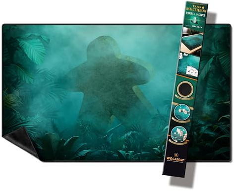 WOGAMAT Tapis Forest MEEPLE (Taille 2 60X100 CM) - pour Jeux de société et Jeux de Cartes - qualité Premium