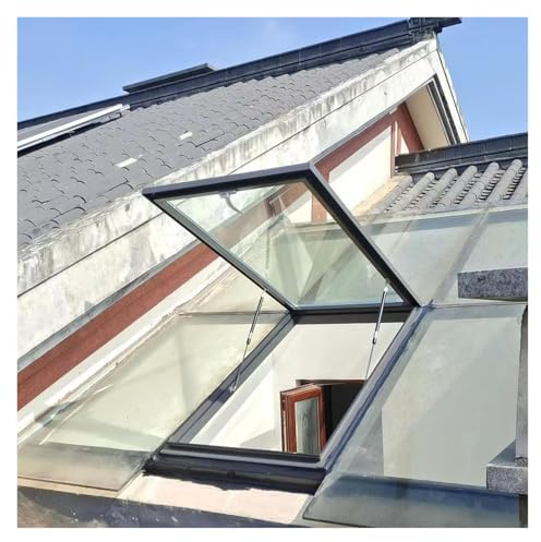 ZCXMNL Ventana De Pozo De Iluminación De Techo Plano Inclinado For Ático Interior, Ventana De Techo con Claraboya, Claraboyas De Sótano, Marco De Aleación De Aluminio(50x60cm)