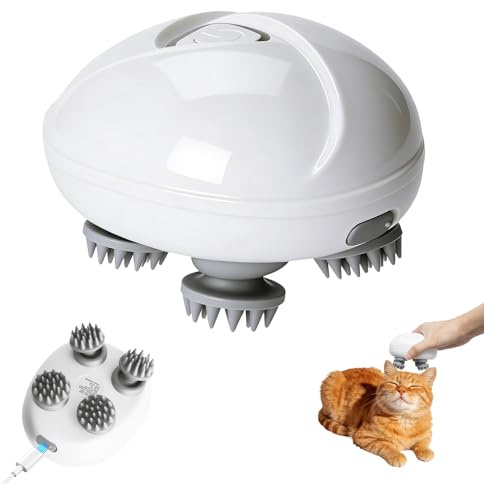 Masseur de Tête électrique, Masseur de Cuir Chevelu IPX7 avec 4 Têtes de Massage 3 Modes, Masseur de grattoir de Tête Portable pour la Croissance des Cheveux et Relaxation du Stress