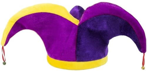 Vobumix Halloween Clown Hat Unisex Funny Clown Hat Cap with Bells, Vibrant Clown Cone Hat Fun Jester Clown Head Party Hat for Carnival