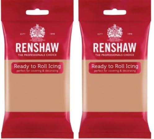 Renshaw Peach Blush Ready to Roll Fondant Icing, 250 g (Pack of 2)