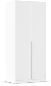 Rauch Möbel Alabama, Kleiderschrank für Schlafzimmer, Kinderzimmer, Wohnzimmer, Garderobe, Flur, 2-türig, mit Zubehör Premium, Farbe Weiß, Breite 91 cm