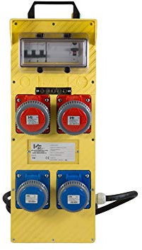 Quadro elettrico 4 PRESE 400V-220V 16A VB serie 380-2-2T portatile da cantiere vetroresina CE dichiarazione di conformità UE