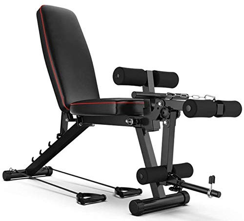 GJXJY Hantelbank mit Beinstrecker Multifunktion Trainingsbank Fitnessbank mit Hochwertiger Angenehmer Polsterung, Verstellbarer Rückenlehne, Sit Up-Bank für Heimtraining