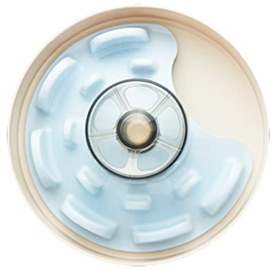 PetDreamHouse Spin Interactive Slow Feeder Bowl for Dogs - UFO Blue - Skill Level: Tricky - Fun and Healthy Feeding with Movable, Adjustable Center Puzzle Piece for All Dogs and Food Types