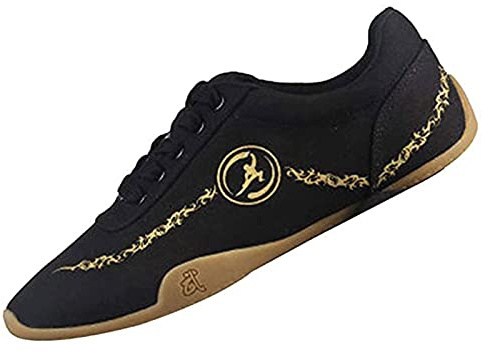 fayengan Scarpe da Taekwondo Boxe Kung Fu Taichi Scarpe da Allenamento Antiscivolo per Arti Marziali per Uomo Donna (Color : Black, Size : 45 EU)