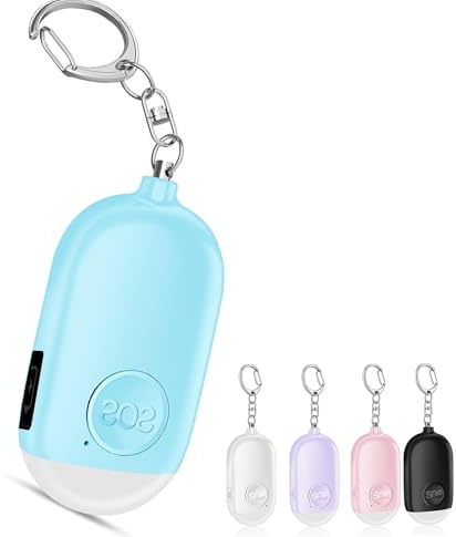 Hion Personal Safety Alarm Keychain, Rechargeable 130dB Emergency Siren with LED Flashlight, Portable Self Defense Security Alarm for Women Girls Kids Elderly Students, Bag & Backpack