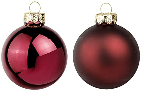 Deco Woerner Weihnachtskugeln weinrot 6cm 24 St Christbaumkugeln Glaskugeln Christbaumschmuck
