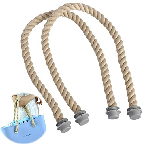 Manici O Bag, 2 Pezzi Sostituzione Manici per Borsa da Spiaggia, Classic O Bagmanici Lunghi Ricambio Maniglia Corda, Obag Accessori per Fai da Te Donna, 70 cm, Beige