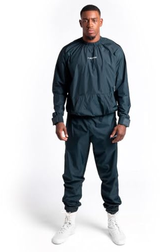 BOXRAW Sauna Suit for Men, Full Sweat Suit for Boxing, Hagler Charcoal, XL
