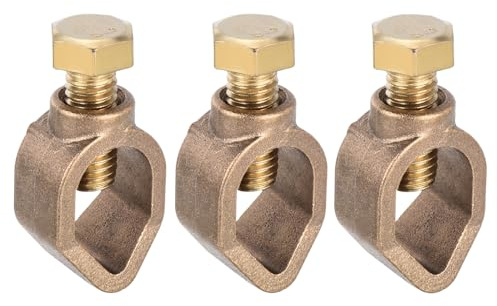 sourcing map Ground Rod Clamp Grounding Clamps 1/2 Wire Connector Great for Pipe Range Pack of 3