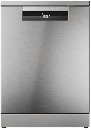 Haier I-Pro Shine Serie 5 XF 6B2M3PX - Lavavajillas Independiente 60CM, Motor Inverter, 16 Cubiertos, 3 Bandejas, 10 Ciclos, Wi-Fi, App hOn, Maxi Tub, Powerwash, Apertura Automática, 42DB, Inox