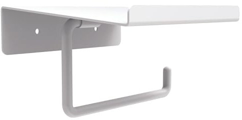 Box and beyond - Porte-Papier Toilette Mural - 14 x 6,2 x 12 cm - Métal Blanc - Toilettes, WC, Salle de Bain - Accessoire - Style Industriel