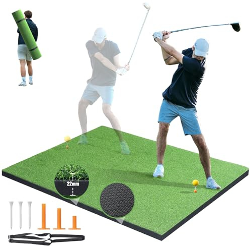 VEVOR Alfombrillas de Golf 152x122 cm Tapetes para Práctica de Golf Esterilla de Entrenamiento de Golpe de Golf Espesor de 10 mm Tapete para Práctica de Golf en Patio Trasero, Exterior