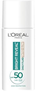 L'Oréal Paris Daily Fluid Tinted Glow SPF 50+, Bronze Glow, 50ml - Broad Spectrum SPF 50+ Filters with Instant Glow, Natural Coverage - Protect skin, Even Tone and Visibly Correct Dark Spots