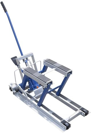 Plataforma elevadora para motocicleta, 680 kg, hidráulica con ruedas, fácil de usar, soporte de montaje, plataforma elevadora plegable (azul)