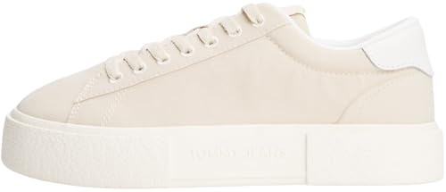Tommy Jeans Donna Sneakers con Suola Alta con Plateau, Avorio (Newsprint), 39