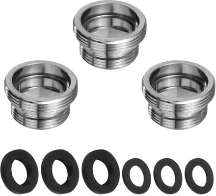 QUARKZMAN 3Pcs Kit D'Adaptateur De Robinet, Mâle 0.69in À Mâle 0.85in Adaptateur D'Aérateur En Acier Inoxydable Pour Évier De Cuisine Pour Connecter Un Tuyau D'Arrosage, Filtre À Eau