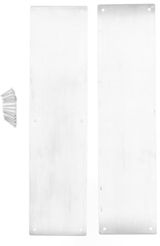 Ejoyous 2pcs Porte de Porte en Acier Inoxydable Plaque en Métal Protecteur de en Métal 304 Plaque de Décorative en Acier Inoxydable 16 X 4 Pouces avec Vis pour Intérieures et Extérieures